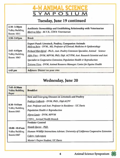 2018 schedule day 2