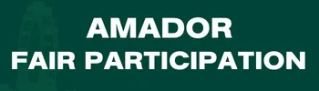 Dark green Rectangle that reads Tuolumne County Fair Participation in white block font.
