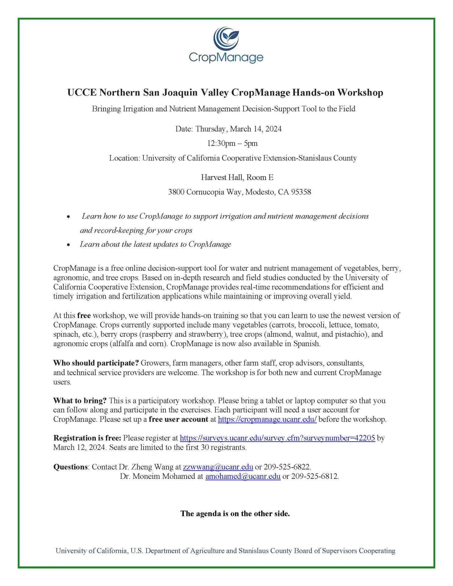 CropManage Workshop 2024 Newsletters_Page_1