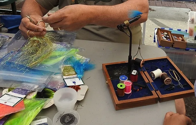 The art of tying a fly by the Fly Fishers of Davis. (Photo by Kathy Keatley Garvey)