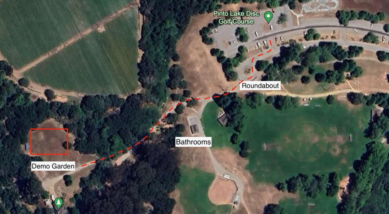 Pinto Lake Aerial View Demo Garden Close Up
