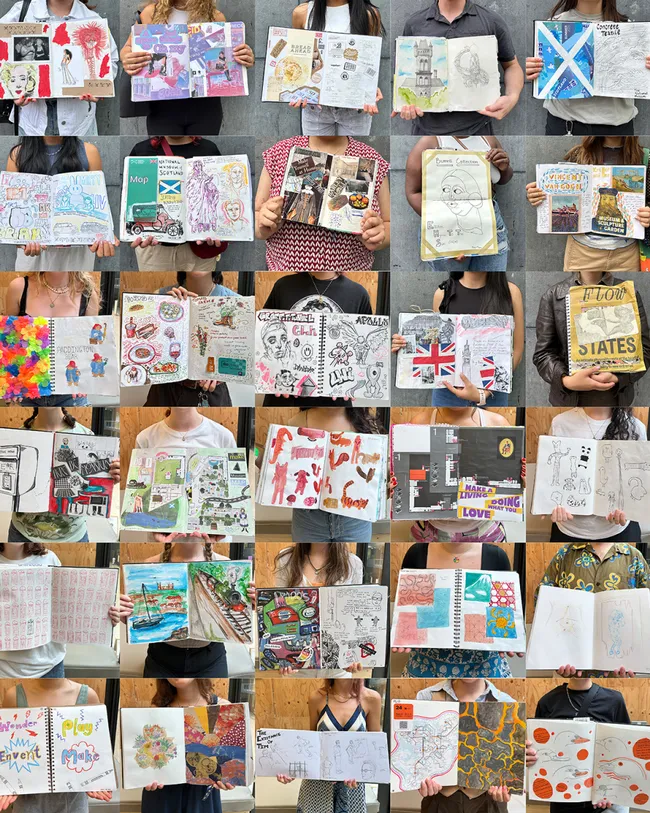 Student journals at the Design Museum.