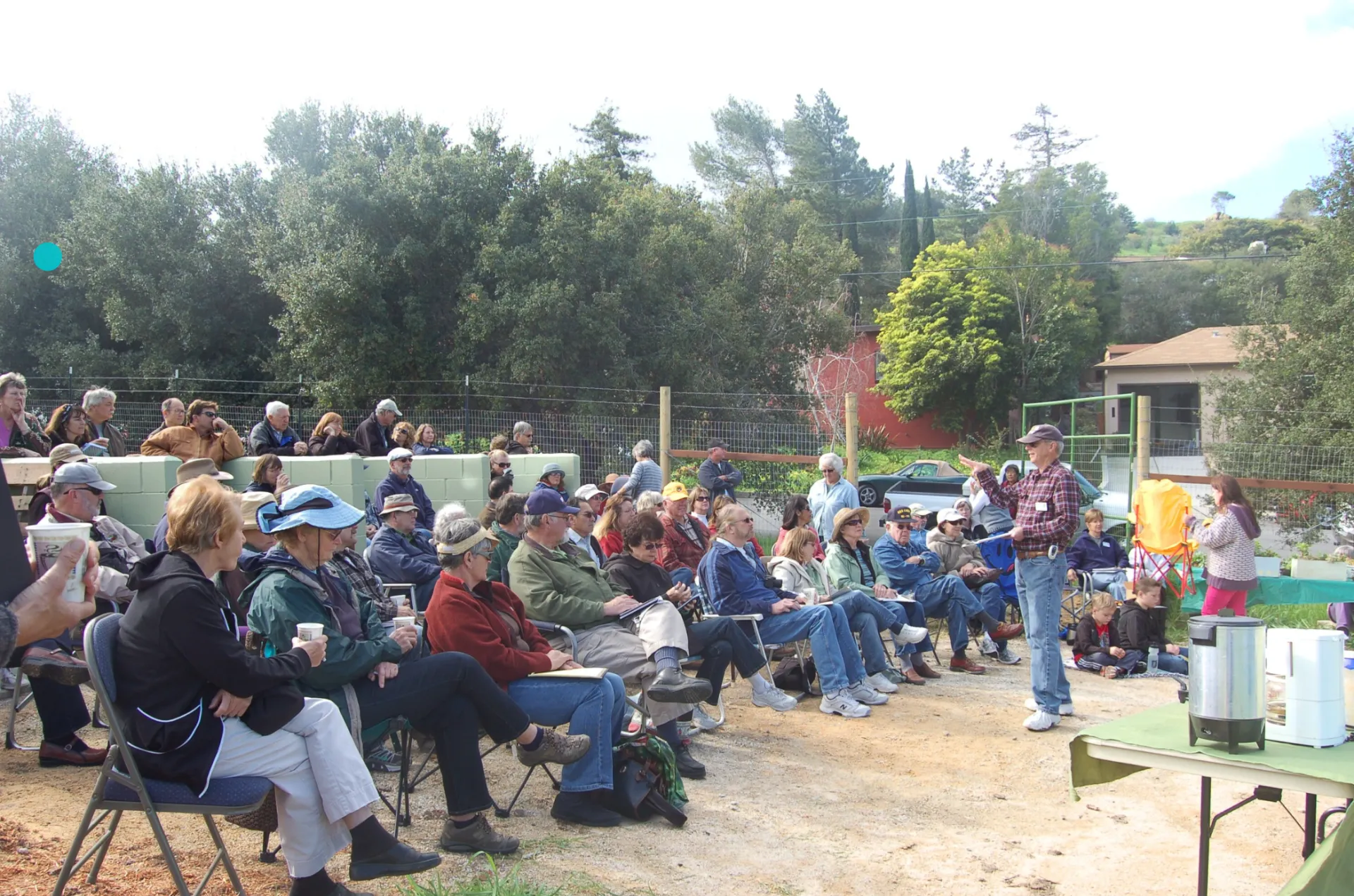 people in the demonstration garden