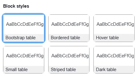 TableStyles