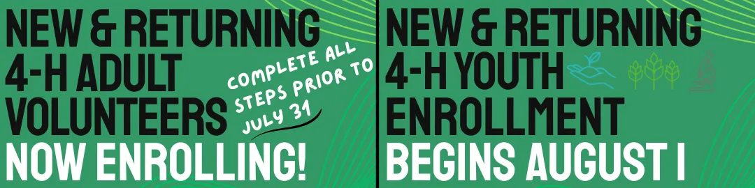 Adult Volunteer Enrollment by July 31 and Youth Enrollment August 1
