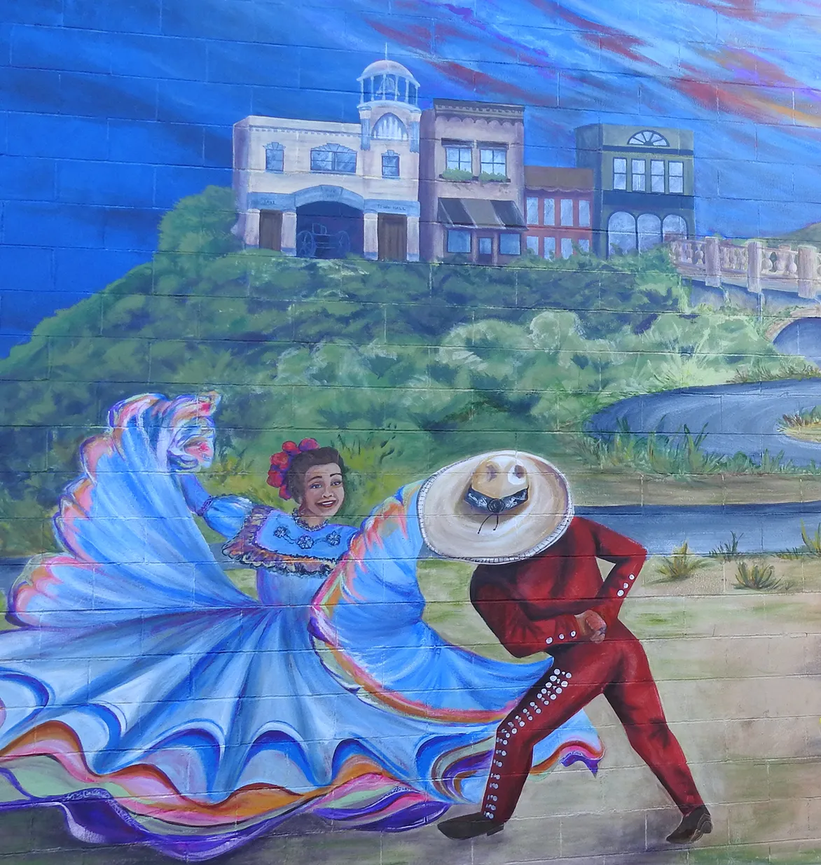 Joi McNeil's Hispanic dancers swish and swirl to music. (Photo by Kathy Keatley Garvey)