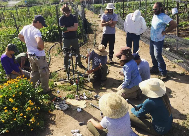 Students at Wild Willow participate in a hands-on plumbing lesson.