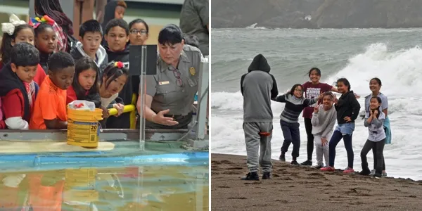 As part of their fieldtrip, youth visit the San Francisco Bay-Delta Model and Pacific Ocean. Photos by Marianne Bird.
