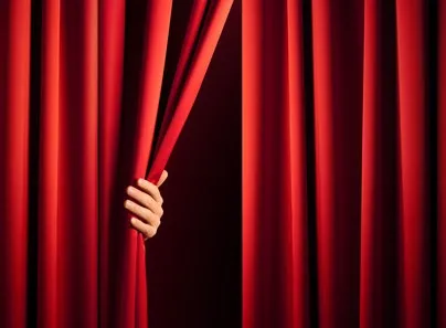 curtains being drawn back