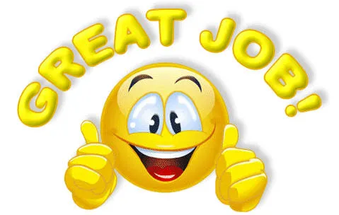 Happy face saying Great Job!