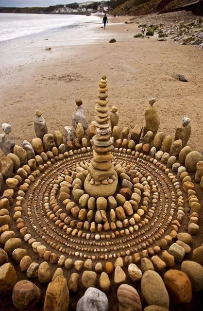 Overachievers rock stacking.