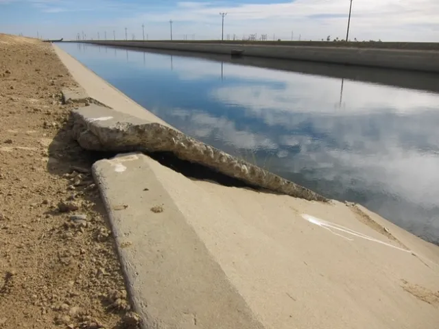 Buckle in Delta-Mendota Canal, Credit Amy Quinton, Capital Public Radio