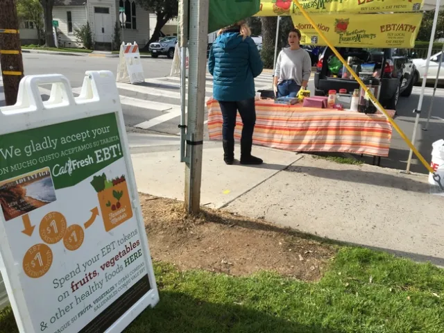 EBT sign at a farmers market
