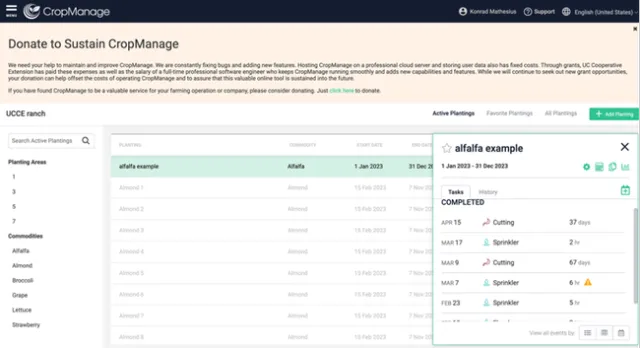 Crop Manage example