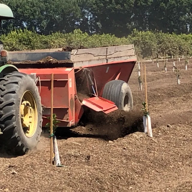 thick mulch spread