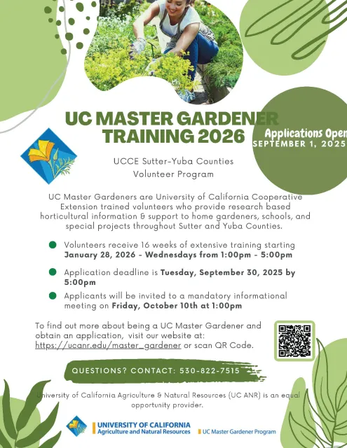 UC Master Gardener Training 2026