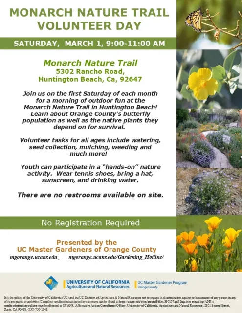 Nature Needs You! Volunteer at the Monarch Trail