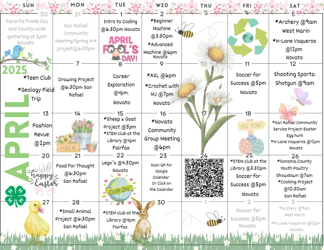 4H April calendar