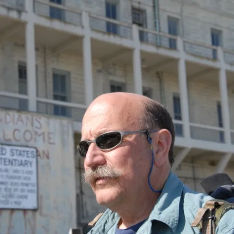 UC Davis forensic entomologist Robert Kimsey on "The Rock." (Photo by Kathy Keatley Garvey)