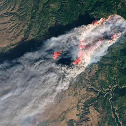 Camp Fire Burns on the Ridge