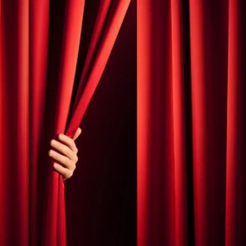 curtains being drawn back