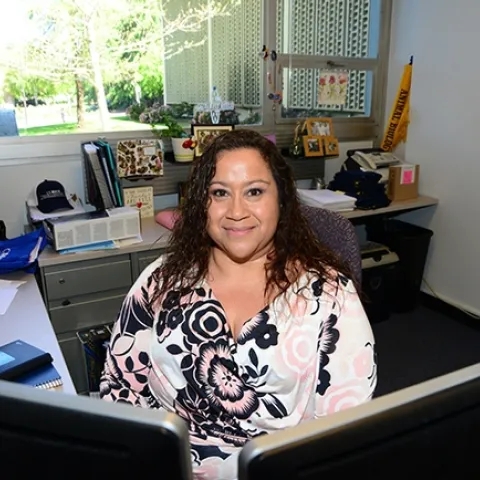 Elvira Galvan Hack, student academic advisor for the animal biology major, will be honored at the UC Davis Staff Assembly's Citation for Excellence ceremony. (Photo by Kathy Keatley Garvey)