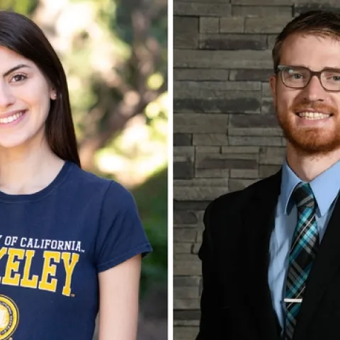 On left, Anna Rios headshot, on right is Conor McCabe.