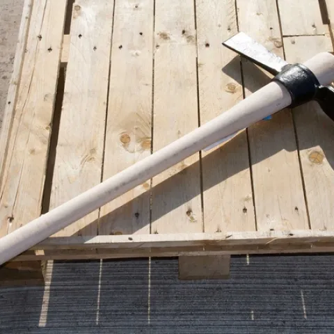 This is another heavy hitter, a mattock. Many kinds of brush grubbing tools are available; this is just one. (bamfordtrading.com)
