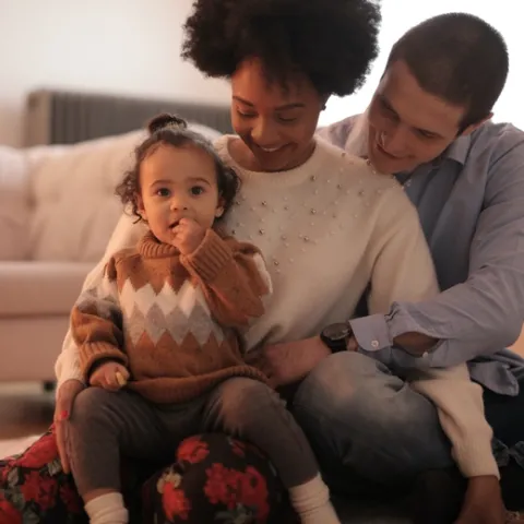 Young couple with a child