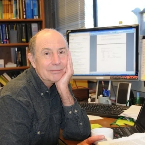 UC Davis distinguished professor Bruce Hammock in his office in Briggs Hall. (Photo by Kathy Keatley Garvey)