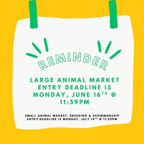 HumCo Fair Large Animal Market Entry Deadline