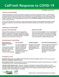 CalFresh Response to COVID-19