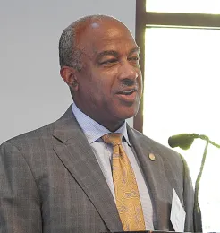 UC Davis Chancellor Gary May told the crowd: 