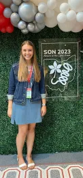 Doctoral candidate Alison Coomer Blundell took top honors in the three-minute student competition with her presentation on “Trade Offs Between Resistance Breaking and Fitness Cost in Root-Knot Nematodes.”