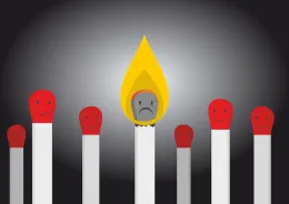 Matches with on in flame