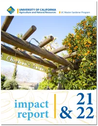 Cover of the UC Master Gardener Program Impact Report for 21/22