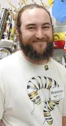 Bohart Museum collections manager Brennen Dyer will accept the live cabbage white butterfly entries at the Bohart Museum during working hours. (Photo by Kathy Keatley Garvey)