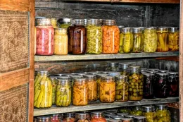 Cupboard of canned foods