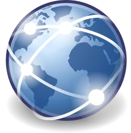 Globe with communication grid