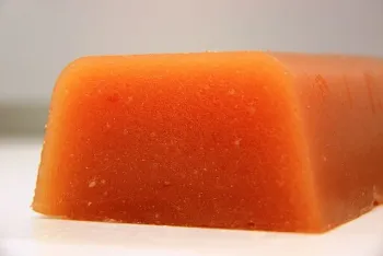 Brick of quince cheese (dulce de membrillo) Photo by J. Lastras