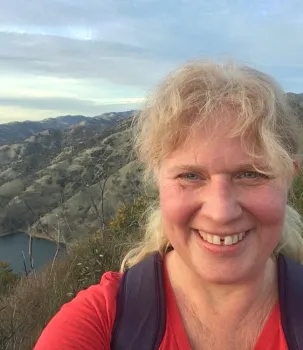 Professor Elizabeth Crone at UC Davis Stebbins Cold Canyon Reserve.