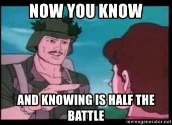 G.I.Joe character is lecturing a child