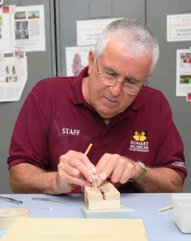 Jeff Smith specializes in spreading and pinning butterflies and moths for the Bohart Museum collection. (Photo by Kathy Keatley Garvey)
