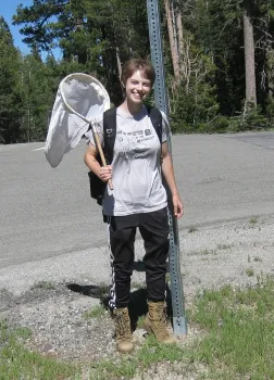 UC Davis entomology major Gwen Erdosh, recipient of inaugural Dr. Stephen Garczynski Undergraduate Research Scholarship. (Photo by Greg Kareofelas)