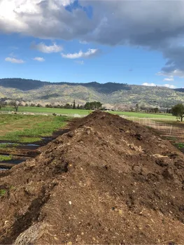 A pile of compost ready for spreading