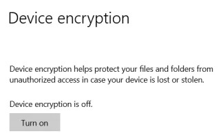 Settings - Device Encryption