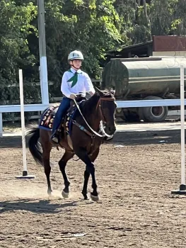 Youth spend a lot of time practicing with their horses.