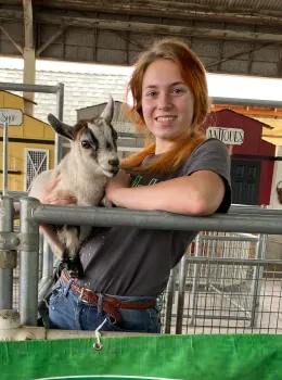 girl with goat