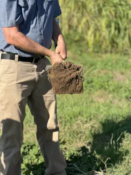 Soil sampling workshop participant