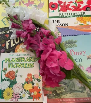 flower and book